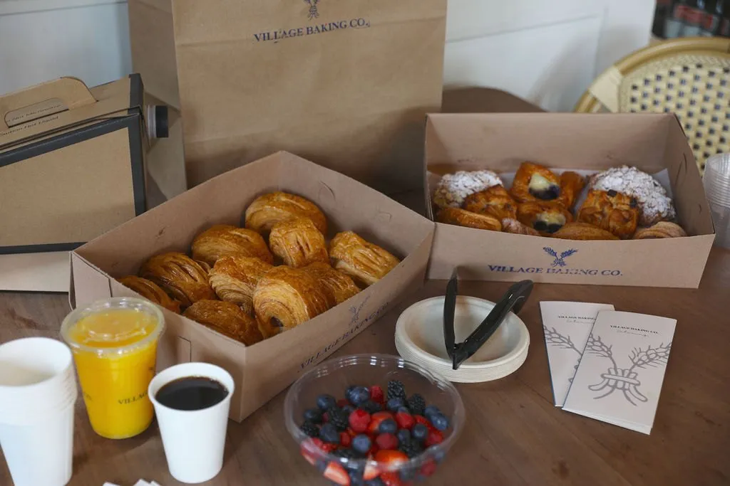 A catering breakfast spread